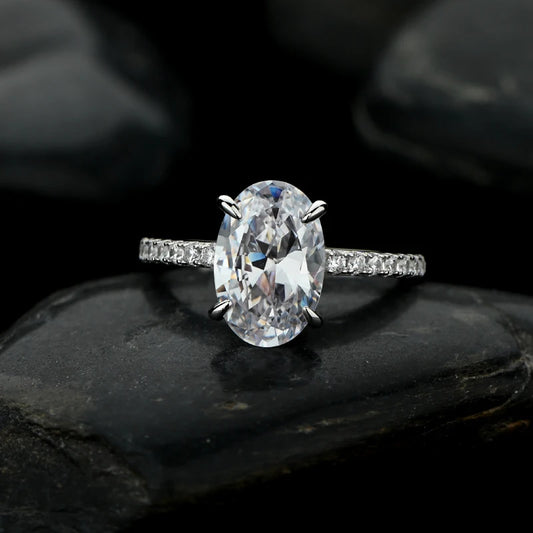 oval moissanite engagement ring